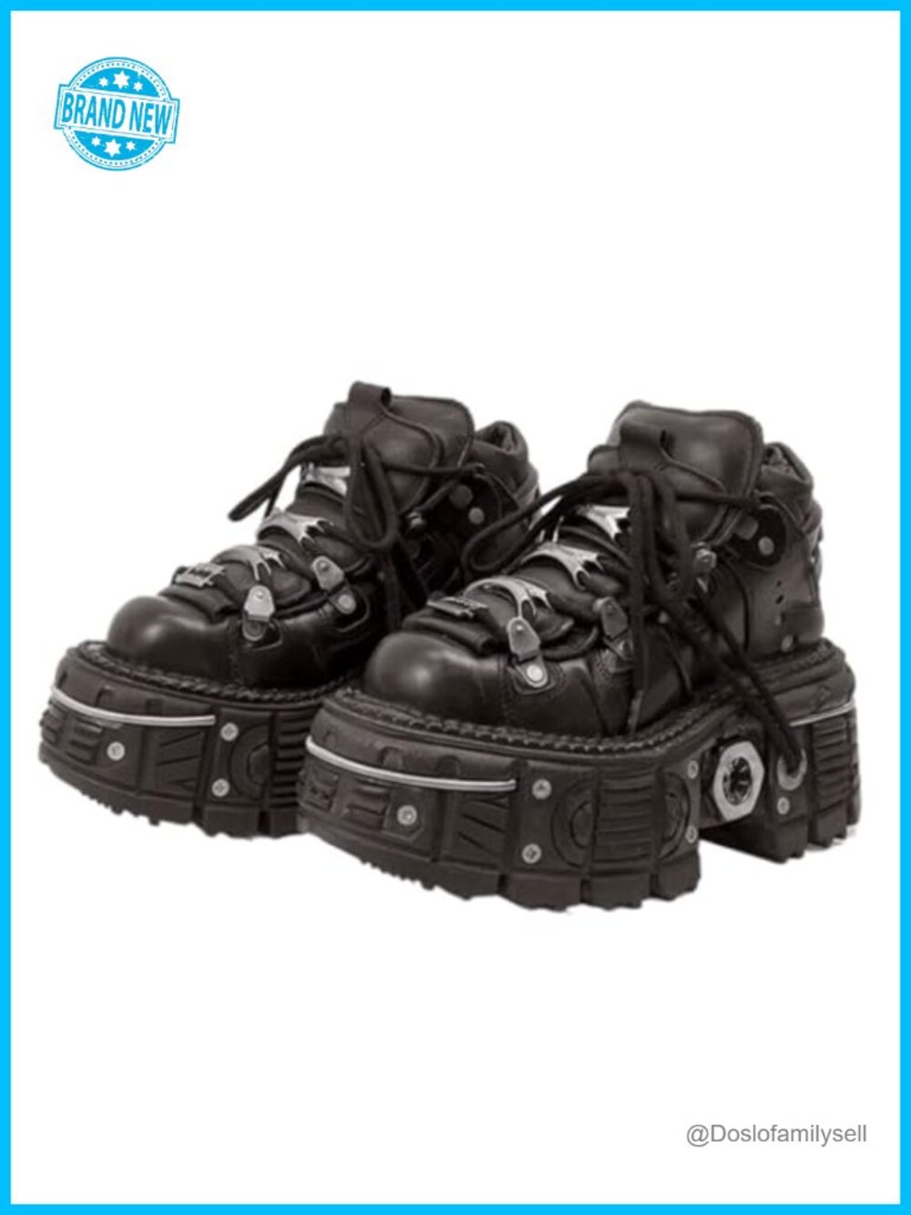 PU Leather Platform Derby Sneakers Skull Metal Accent Height Increase